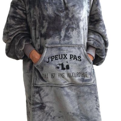 Plaid à capuche panda maman 87 ans