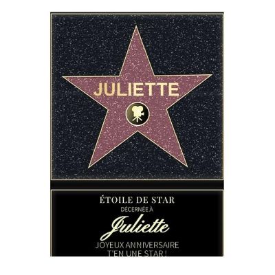 Affiche etoile de star personnalisée pour une Juliette