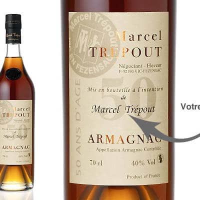 Bouteille d'Armagnac personnalisée 50 ans
