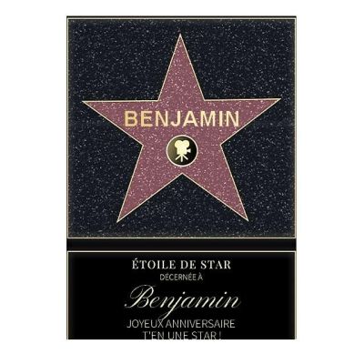 Affiche etoile de star personnalisée pour un Benjamin