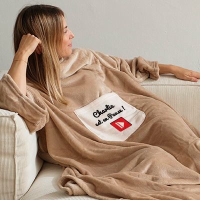Plaid à manches personnalisé - En Pause