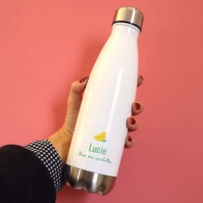 Gourde isotherme en inox personnalisable - Citron