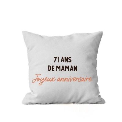 Coussin message maman 71 ans