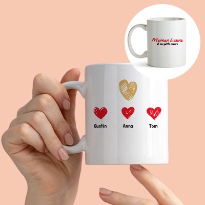 Mug personnalisé - Maman et ses petits coeurs