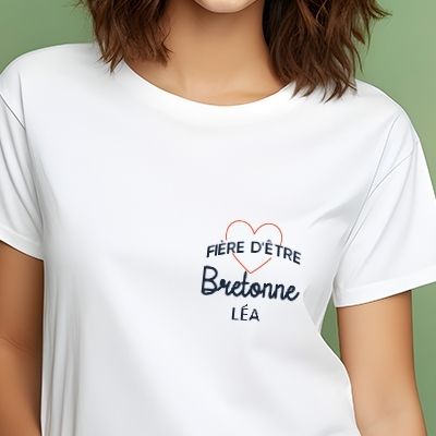 Tee shirt personnalisé femme - Fière d'être Bretonne