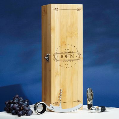 Coffret sommelier personnalisé - 4 accessoires - Prénom