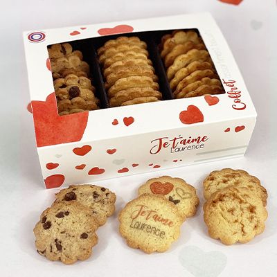 Coffret biscuits Personnalisable aux 3 saveurs - Amour