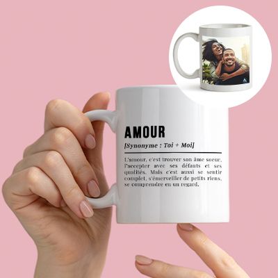 Mug personnalisé couple - Définition Amour