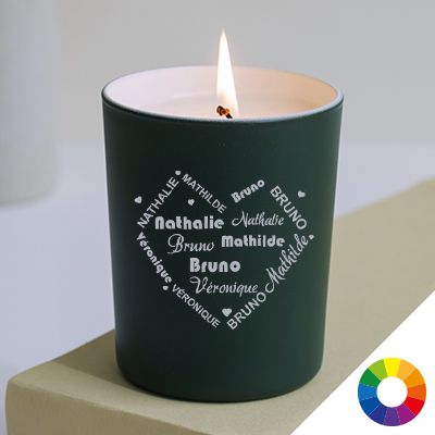 Bougie personnalisable parfumée - Coeur Famille