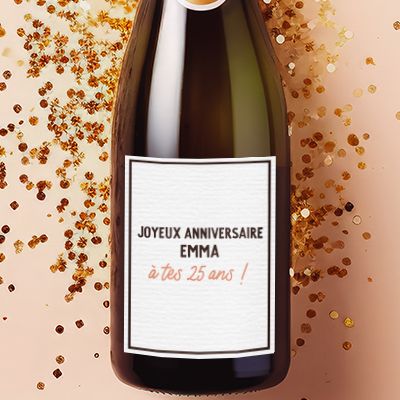 Bouteille de champagne personnalisée - Message