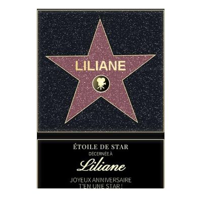 Affiche etoile de star personnalisée pour une Liliane