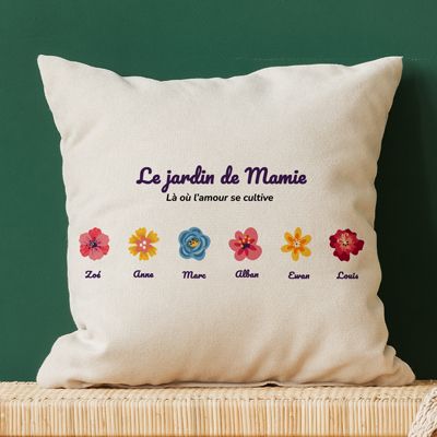 Coussin personnalisé - Famille fleurs