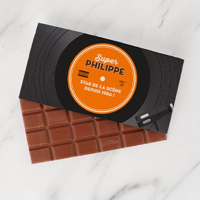 Tablette de chocolat personnalisée - Retro Vinyle