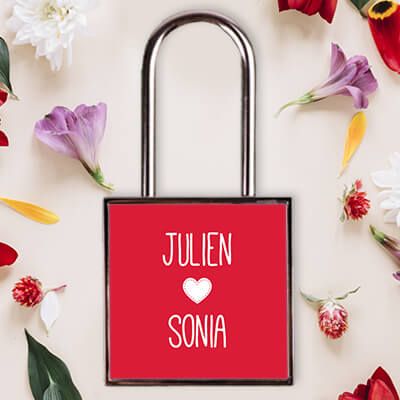 Cadenas de l'Amour Personnalisable - Prénoms - Rouge Passion
