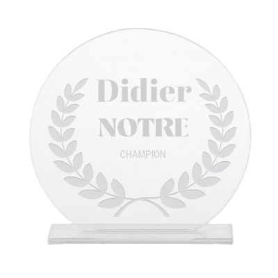 Trophée en verre personnalisé pour un Didier