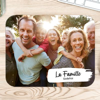 Tapis de souris personnalisé - Photo et texte
