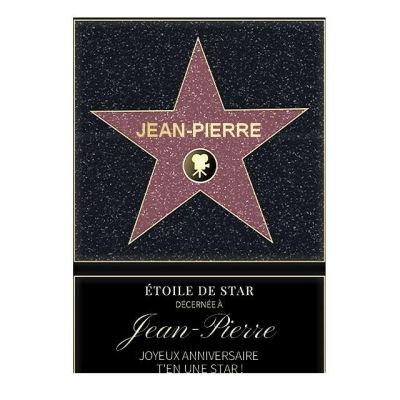 Affiche etoile de star personnalisée pour un Jean-Pierre