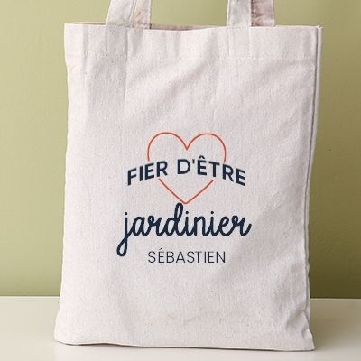 Tote bag personnalisable - Fier d'être jardinier