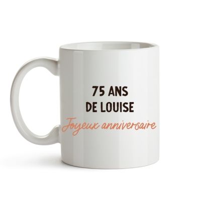 Mug avec message personnalisé femme 75 ans