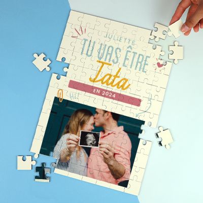 Puzzle personnalisable - Tu vas être tata