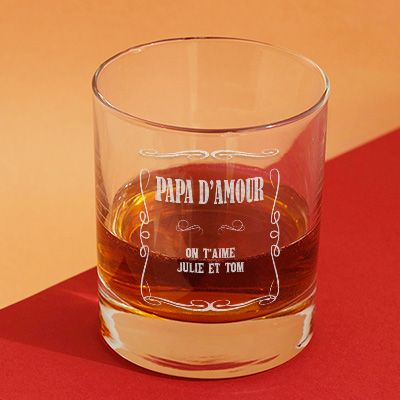 Verre à whisky personnalisé - Prénom et Message