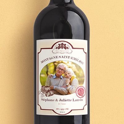 Bouteille de vin de Bordeaux personnalisée photo - Classique