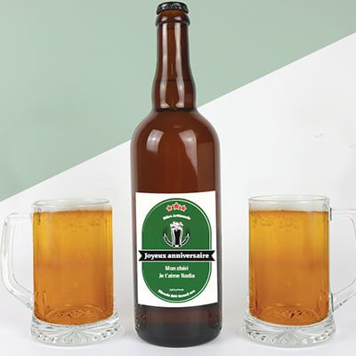 Bouteille de bière personnalisée message