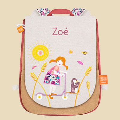 Sac à dos pour enfant personnalisé - La fille et la trottinette
