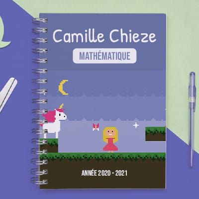 Cahier personnalisable - Jeux Vidéo Rétro - Version Fille