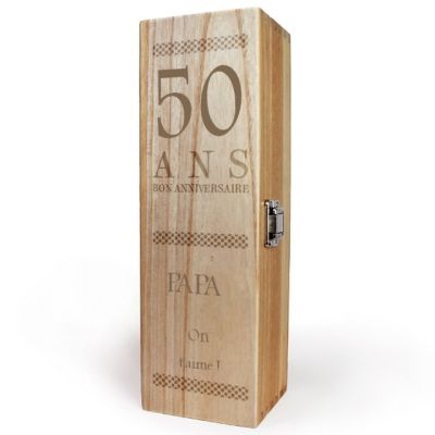 Caisse à vin anniversaire age papa 50 ans