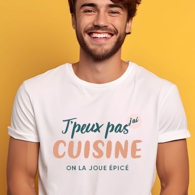 Tee shirt personnalisé homme - J'peux pas j'ai cuisine