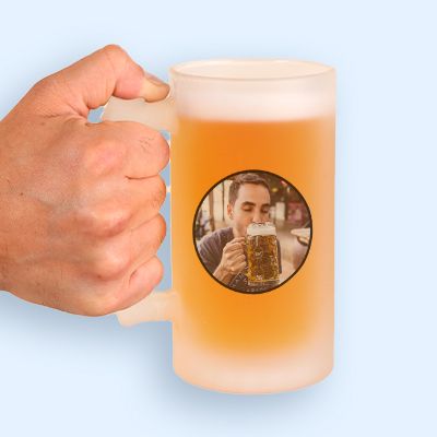 Chope de bière personnalisée - Photo et texte