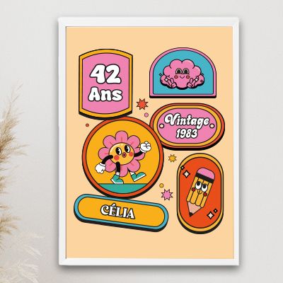 Affiche personnalisée - Stickers Rétro