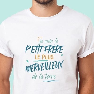 T-Shirt homme personnalisé : Petit frère le plus...