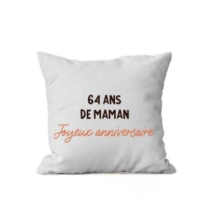 Coussin message maman 64 ans