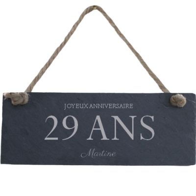 Plaque de porte en ardoise femme 29 ans