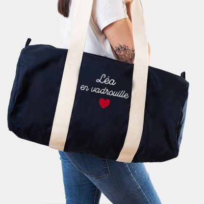 Sac de voyage brodé personnalisé pour une Léa