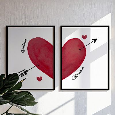 Duo d'affiches personnalisées - Cœur