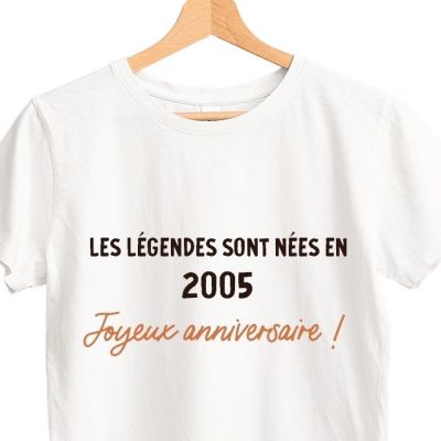 T-shirt blanc femme message générique année 2005