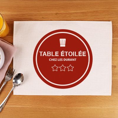 Set de table personnalisé - Chef étoilé