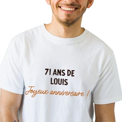T-shirt blanc personnalisable homme 71 ans