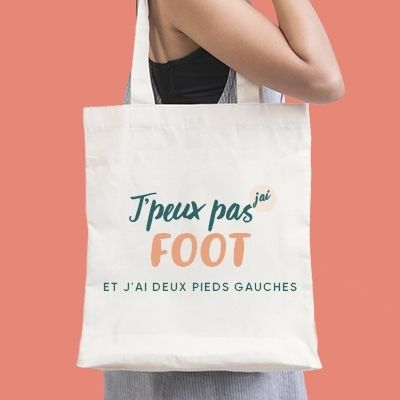 Tote bag personnalisable - J'peux pas j'ai foot
