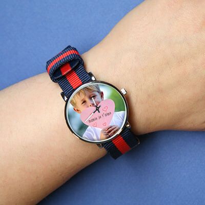 Montre personnalis e avec photo ou message Cadeaux