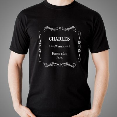 T-shirt noir personnalisé - Whisky
