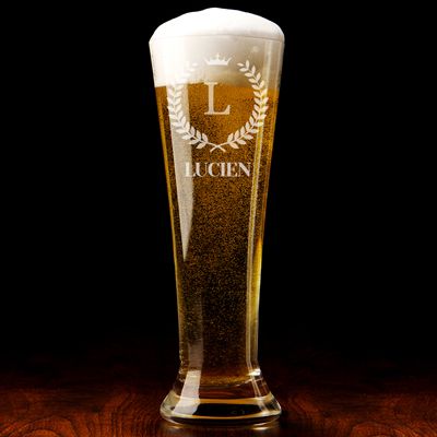 Verre à bière personnalisé flûte - Lauriers