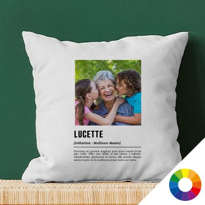 Coussin personnalisé photo - Définition Mamie