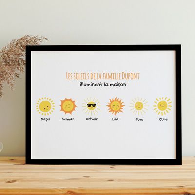 Affiche personnalisée - Famille soleils