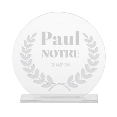Trophée en verre personnalisé pour un Paul