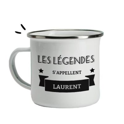 Mug émaillé personnalisé pour un Laurent