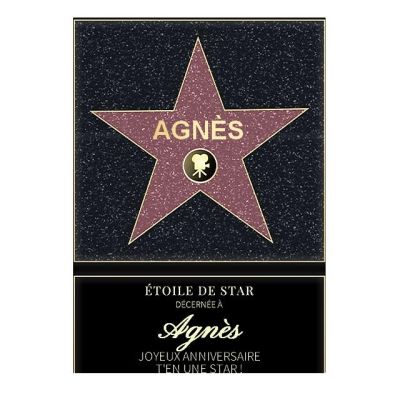 Affiche etoile de star personnalisée pour une Agnès